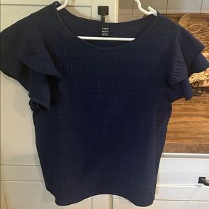 SHEIN Deep Blue Ruffle Sleeve Blouse